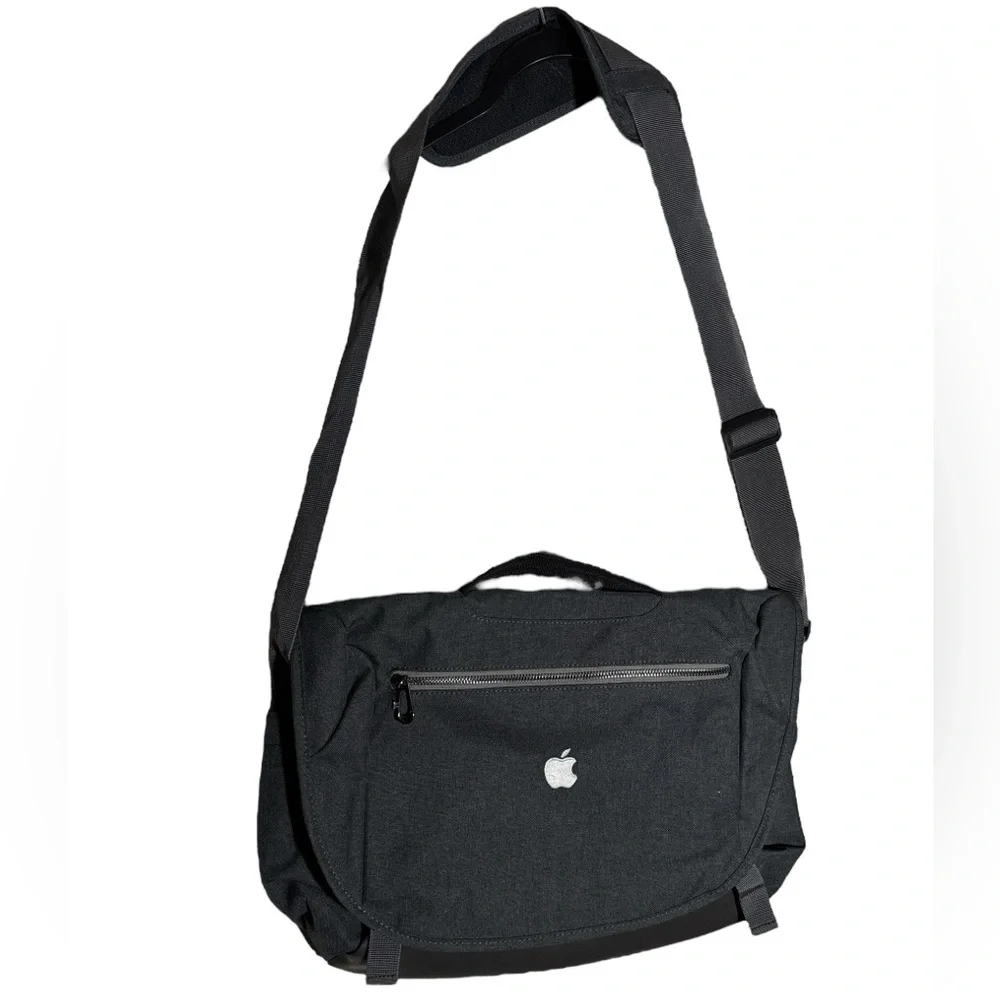 Vintage Apple Logo Gray Messenger Bag travel laptop bag